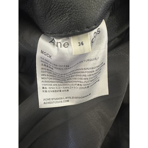 *Damaged Acne Studios Leather Biker Moto Mock Jacket Black Women’s Size 36 *Flaw - Picture 7 of 16